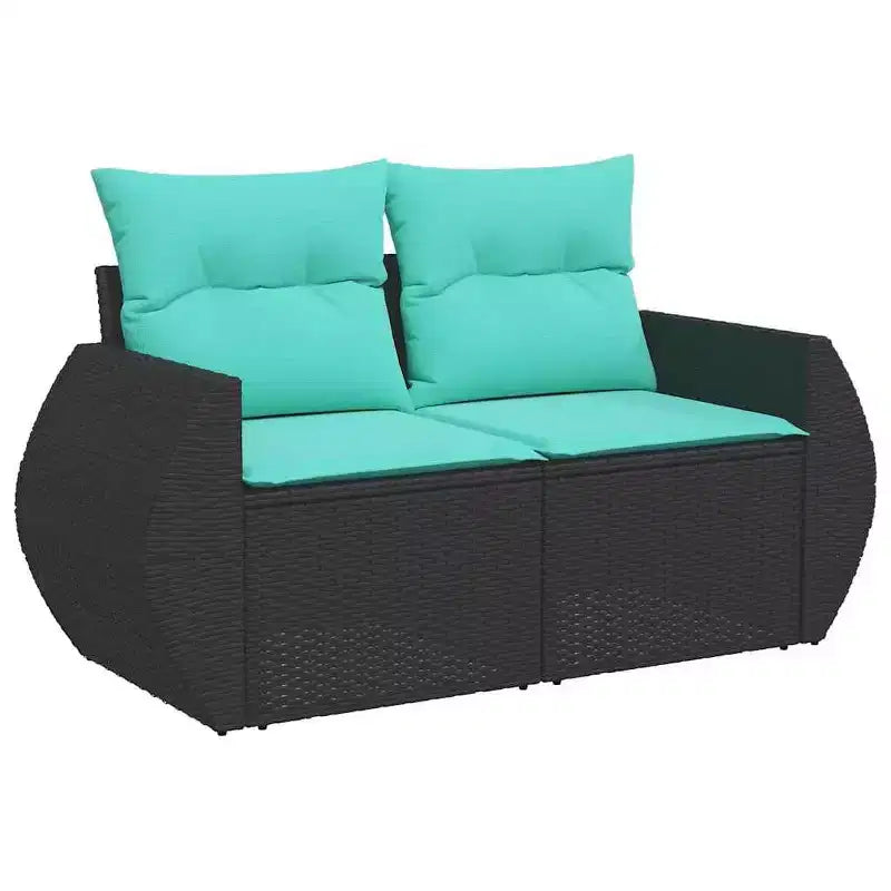 vidaXL 6 Piece Garden Sofa Set with Cushions Grey Poly Rattan