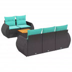 vidaXL 6 Piece Garden Sofa Set with Cushions Grey Poly Rattan