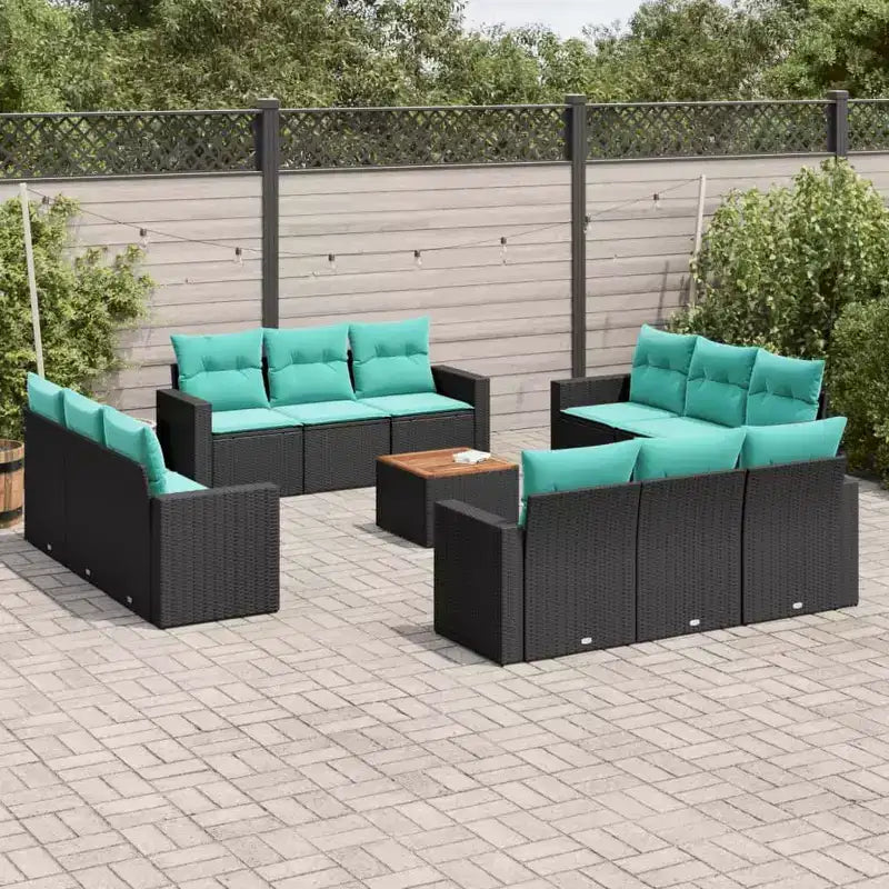 vidaXL 13 részes kerti ülőgarnitúra párnákkal, szürke polirattanból