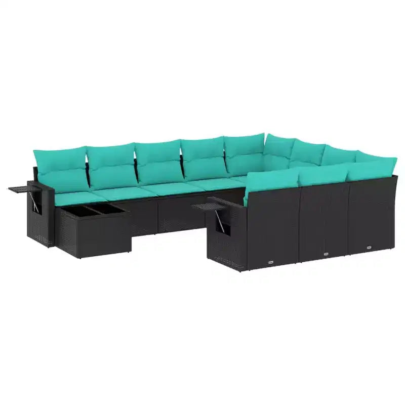 vidaXL Set da divani da giardino da 11 pezzi con cuscini, polyrattan grigio