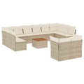Ensemble de canapés de terrasse vidaXL avec coussins, mobilier d’extérieur 13 pièces en polyrotin
