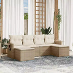 vidaXL Set da divani da giardino da 6 pezzi con cuscini, polyrattan grigio