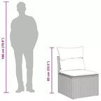 vidaXL Set da divani da giardino da 6 pezzi con cuscini, polyrattan grigio