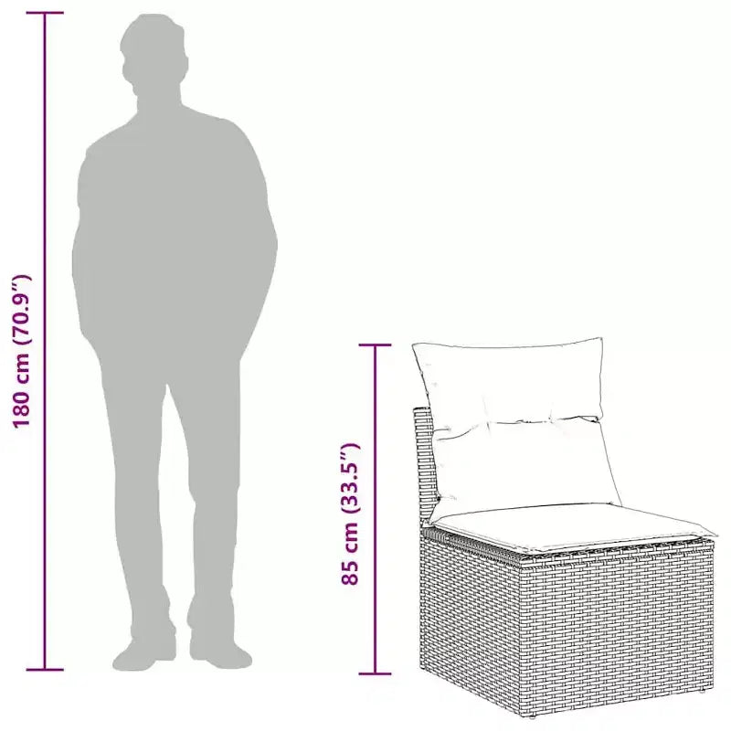 vidaXL Set da divani da giardino da 6 pezzi con cuscini, polyrattan grigio