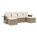 vidaXL Set da divani da giardino da 6 pezzi con cuscini, polyrattan grigio