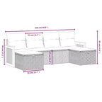 Ensemble de canapé de jardin vidaXL avec coussins, mobilier d’extérieur 6 pièces, polyrotin