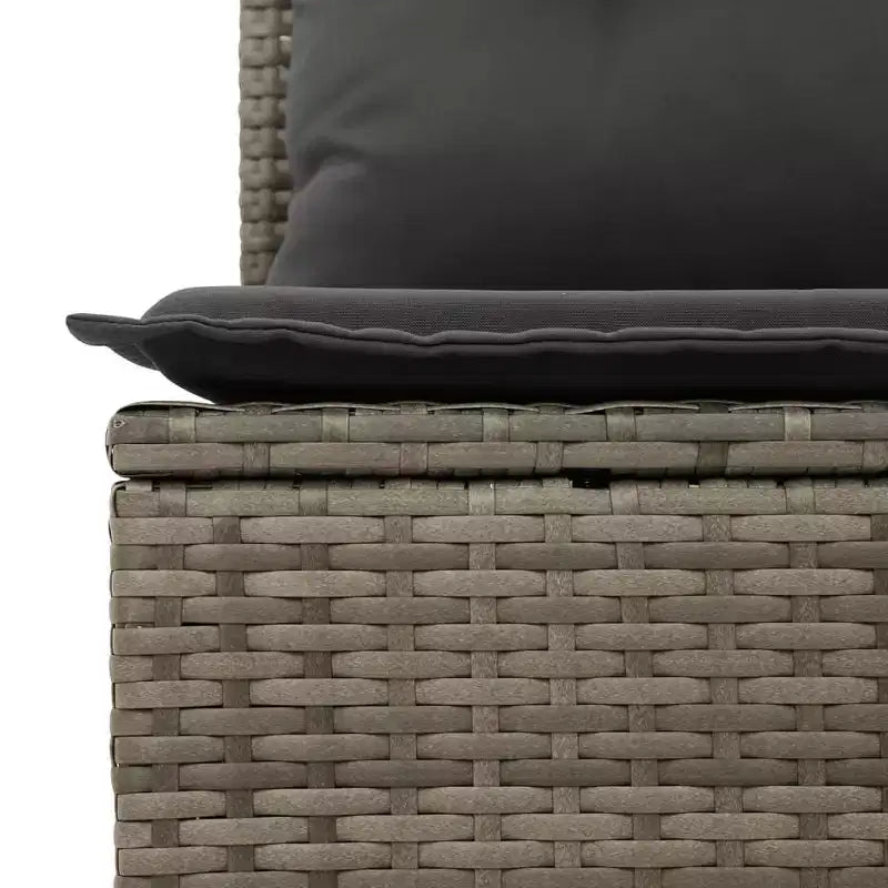vidaXL 8-teiliges Loungeset für die Terrasse mit Auflagen, schwarzes Poly-Rattan