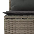 vidaXL 8-teiliges Loungeset für die Terrasse mit Auflagen, schwarzes Poly-Rattan