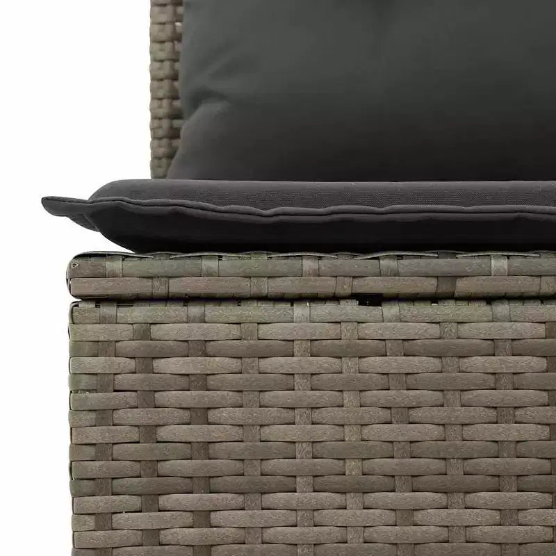 vidaXL 8-teiliges Loungeset für die Terrasse mit Auflagen, schwarzes Poly-Rattan