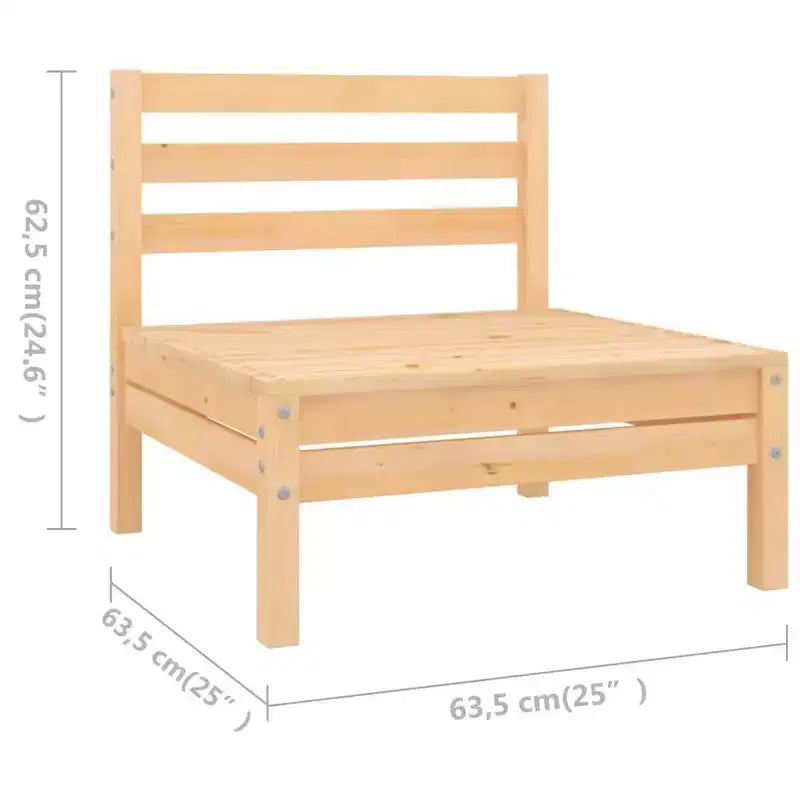 Set da salotto da giardino vidaXL in legno naturale, legno massello di pino, modulare di medie dimensioni