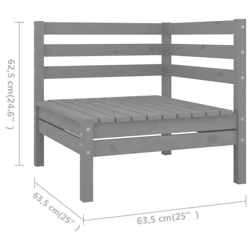 Set da salotto da giardino vidaXL in legno naturale, legno massello di pino, modulare di medie dimensioni