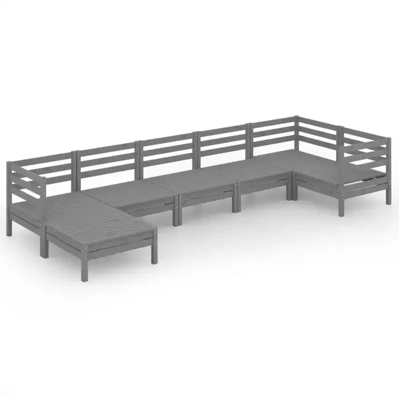 Set da salotto da giardino vidaXL in legno naturale, legno massello di pino, modulare di medie dimensioni