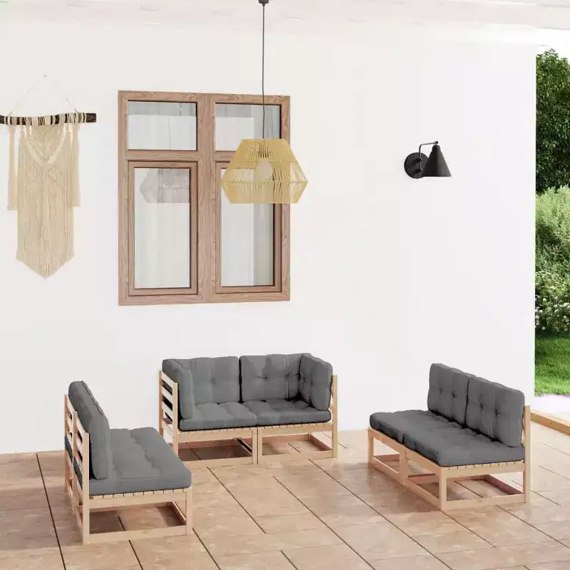 vidaXL kültéri lounge garnitúra párnás kanapékkal, sötétszürke polirattanból