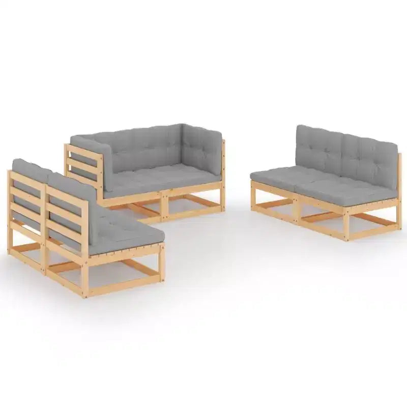 vidaXL Patio Lounge Set Outdoor Sofas with Cushions Poly Rattan Dark Grey