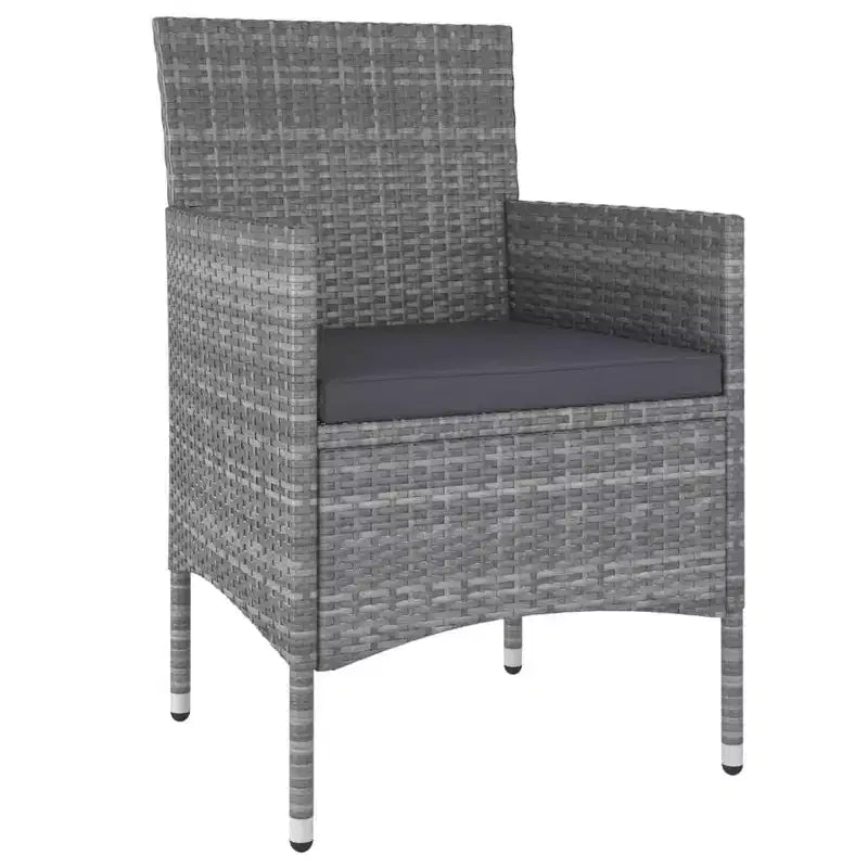 vidaXL Lounge-Set für die Terrasse mit Sesseln, Sitzpolstern und Tisch, 5-teilig, Poly-Rattan