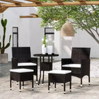 vidaXL Lounge-Set für die Terrasse mit Sesseln, Sitzpolstern und Tisch, 5-teilig, Poly-Rattan