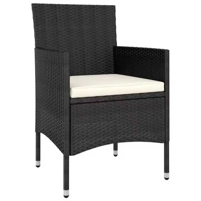 vidaXL Lounge-Set für die Terrasse mit Sesseln, Sitzpolstern und Tisch, 5-teilig, Poly-Rattan
