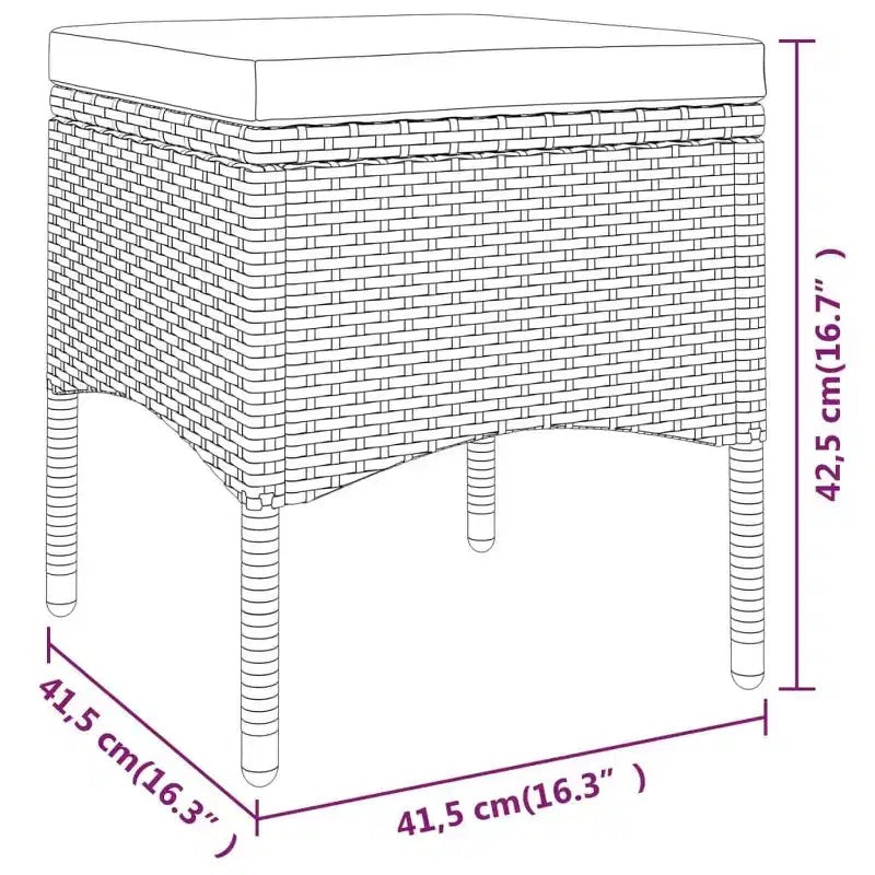 vidaXL Lounge-Set für die Terrasse mit Sesseln, Sitzpolstern und Tisch, 5-teilig, Poly-Rattan
