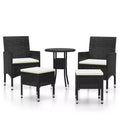 vidaXL Patio Lounge Set Chairs and Seat Cushions Table 5 Piece Poly Rattan