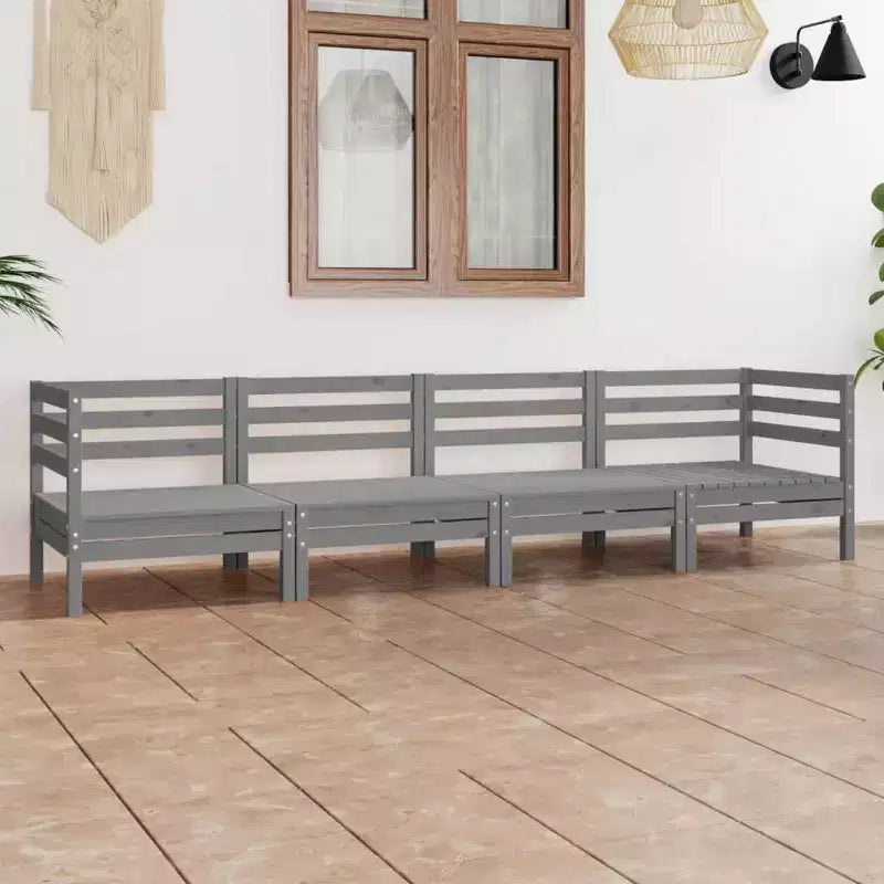 vidaXL Ensemble de salon de jardin en bois de pin massif, moyen, modulaire