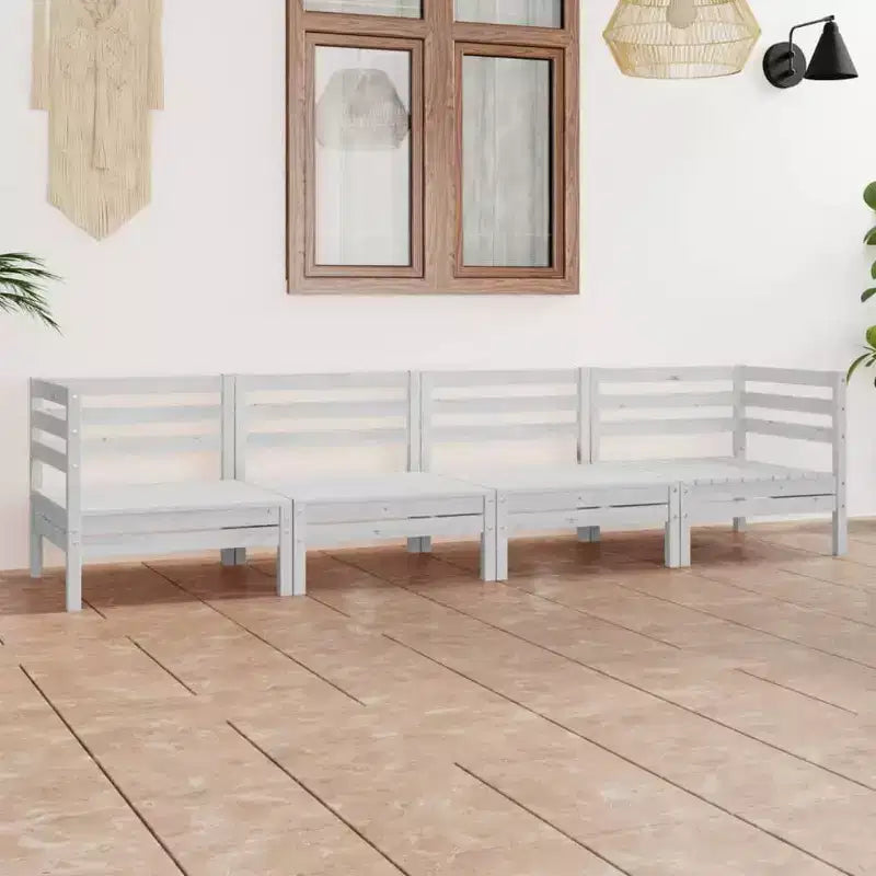vidaXL Ensemble de salon de jardin en bois de pin massif, moyen, modulaire