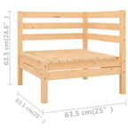 vidaXL Ensemble de salon de jardin en bois de pin massif, moyen, modulaire