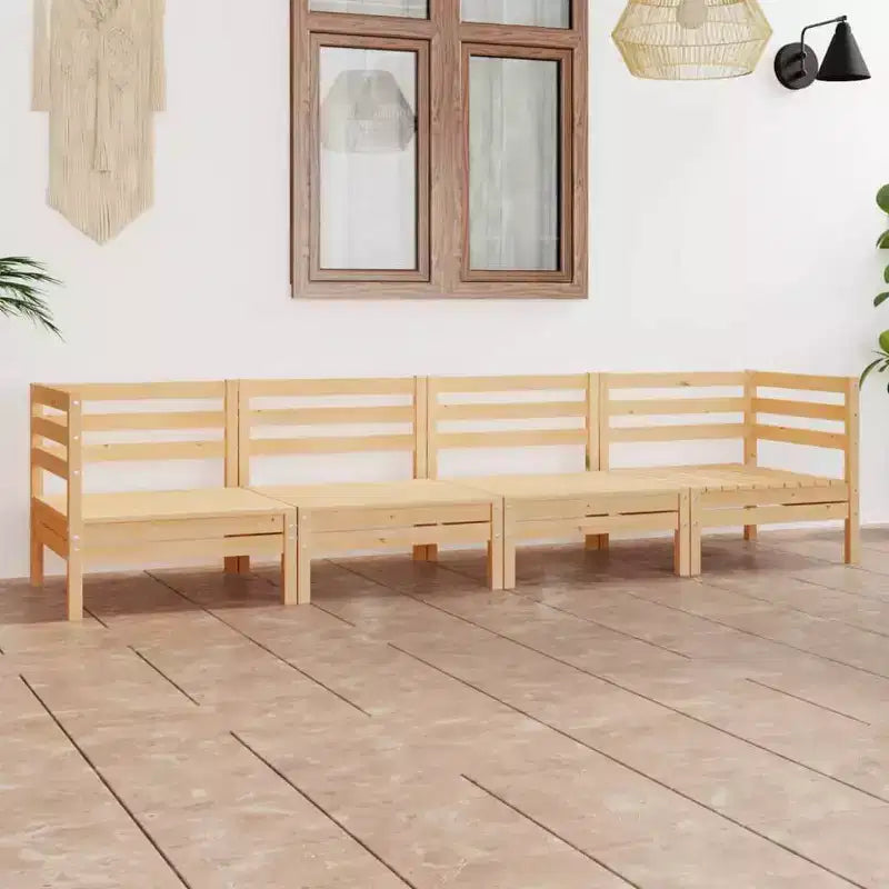 vidaXL Ensemble de salon de jardin en bois de pin massif, moyen, modulaire