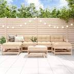 Ensemble de salon de jardin vidaXL en bois naturel, bois de pin massif et contreplaqué, grand modèle