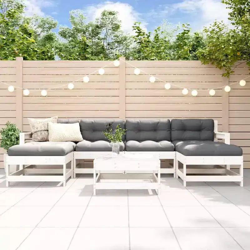 Ensemble de salon de jardin vidaXL en bois naturel, bois de pin massif et contreplaqué, grand modèle