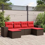 vidaXL Terrassensofagarnitur, schwarzes Sofa, blaue Kissen