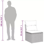 vidaXL Terrassensofagarnitur, schwarzes Sofa, blaue Kissen
