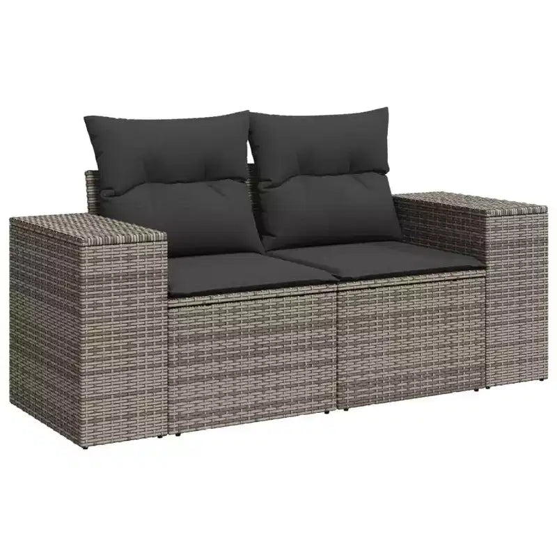 vidaXL ensemble de canapé de terrasse vidaXL noir et bleu