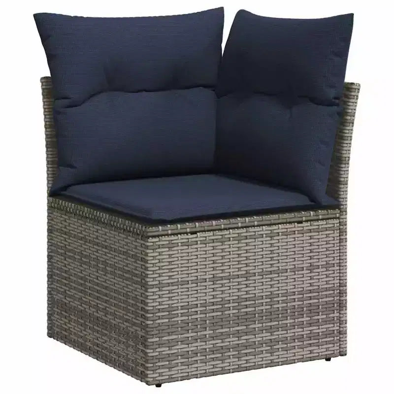 vidaXL ensemble de canapé de terrasse vidaXL noir et bleu