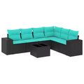 vidaXL ensemble de canapé de terrasse vidaXL noir et bleu