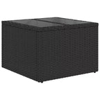 vidaXL Gartensofagarnitur, schwarz, aus PE-Rattan und pulverbeschichtetem Stahl, Standard