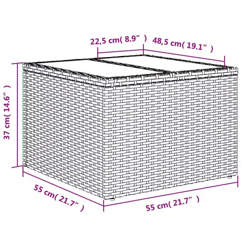 vidaXL Gartensofagarnitur, schwarz, aus PE-Rattan und pulverbeschichtetem Stahl, Standard
