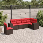 vidaXL Gartensofagarnitur, schwarz, aus PE-Rattan und pulverbeschichtetem Stahl, Standard