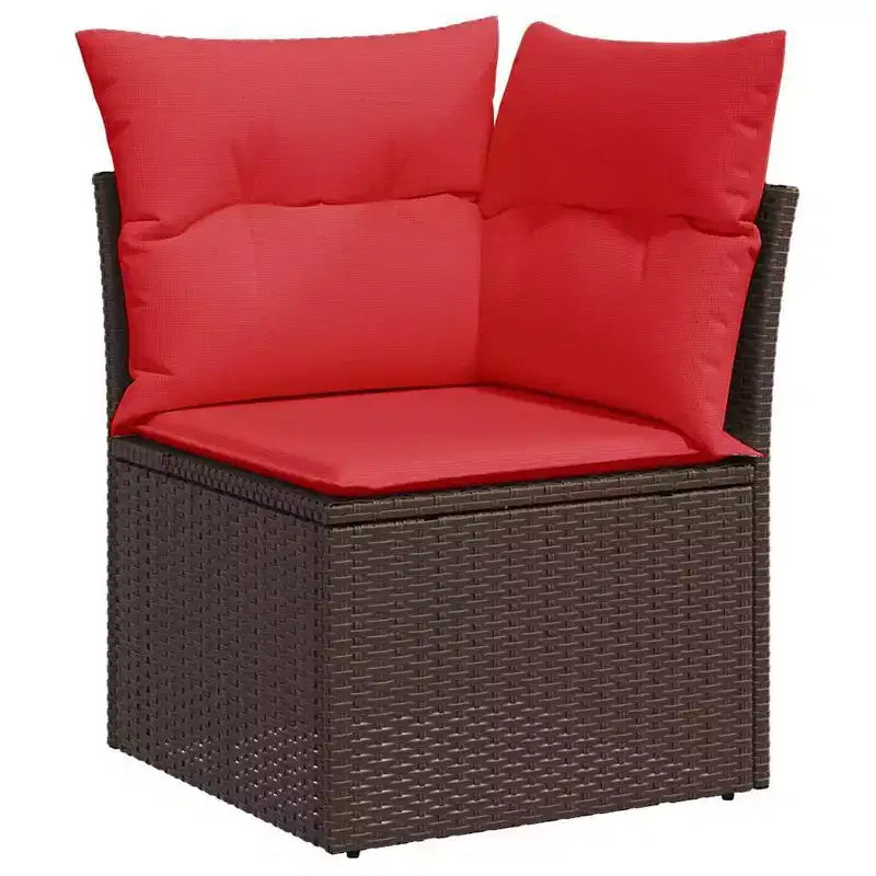 vidaXL Gartensofagarnitur, schwarz, aus PE-Rattan und pulverbeschichtetem Stahl, Standard