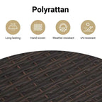 vidaXL Gartensofagarnitur, schwarz, aus PE-Rattan und pulverbeschichtetem Stahl, Standard