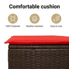 vidaXL Gartensofagarnitur, schwarz, aus PE-Rattan und pulverbeschichtetem Stahl, Standard