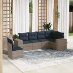 vidaXL Gartensofagarnitur, schwarz, aus PE-Rattan und pulverbeschichtetem Stahl, Standard