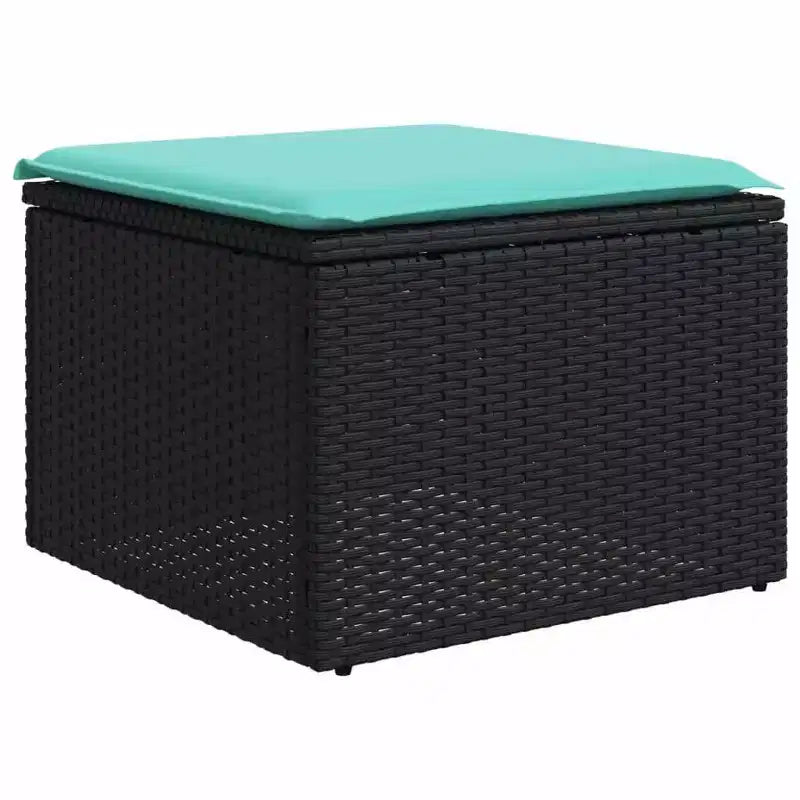 Ensemble de canapé de terrasse vidaXL – noir et bleu, sans table