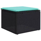 Set di divani da giardino vidaXL da 4 pezzi con cuscini, polyrattan grigio, grigio e blu, senza tavolo