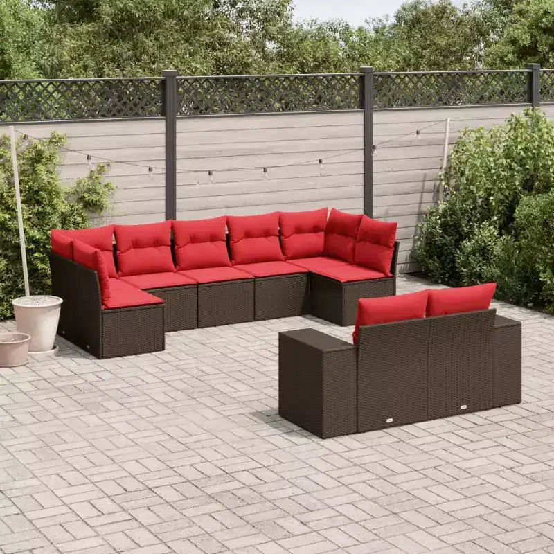 vidaXL Set di divani da patio nero con cuscini blu