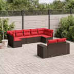 vidaXL Set di divani da patio nero con cuscini blu