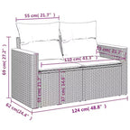 Set di divani da giardino vidaXL con cuscini, polirattan