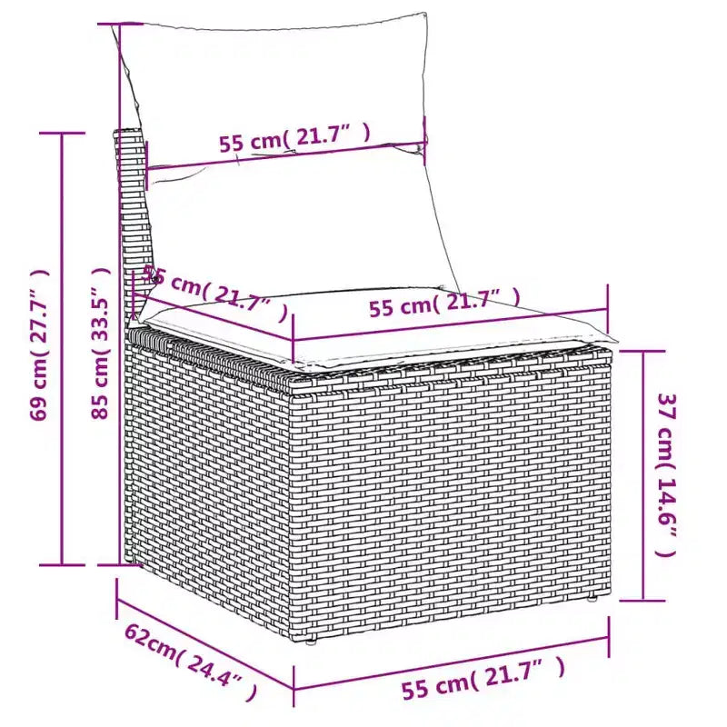 Set di divani da giardino vidaXL con cuscini, polirattan