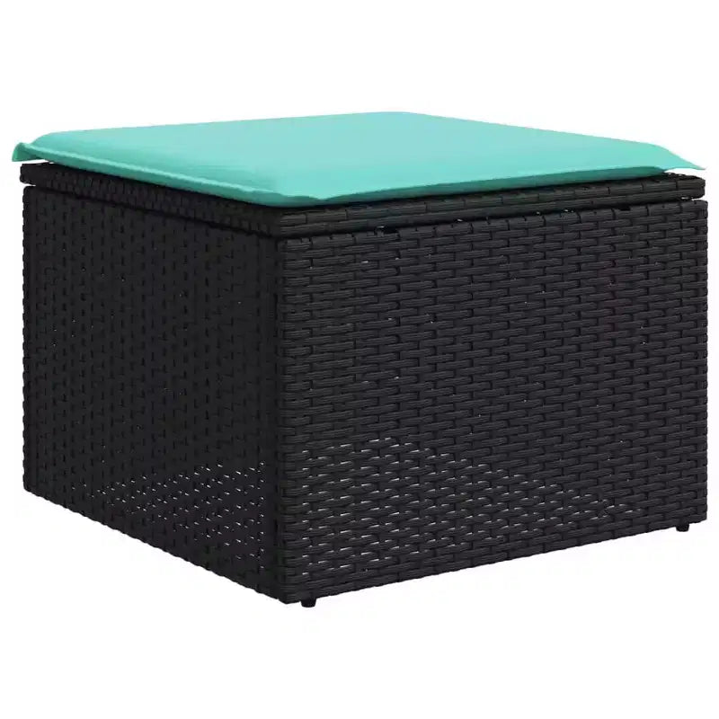 Set di divani da patio vidaXL nero e blu