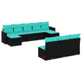 vidaXL Patio Sofa Set Black and Blue
