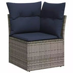 Set di divani da giardino vidaXL con cuscini, 5 pezzi, polirattan marrone